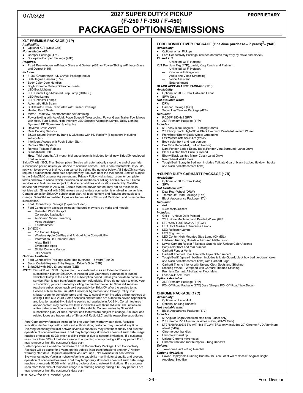 2027 Super Duty Order Guide page 26