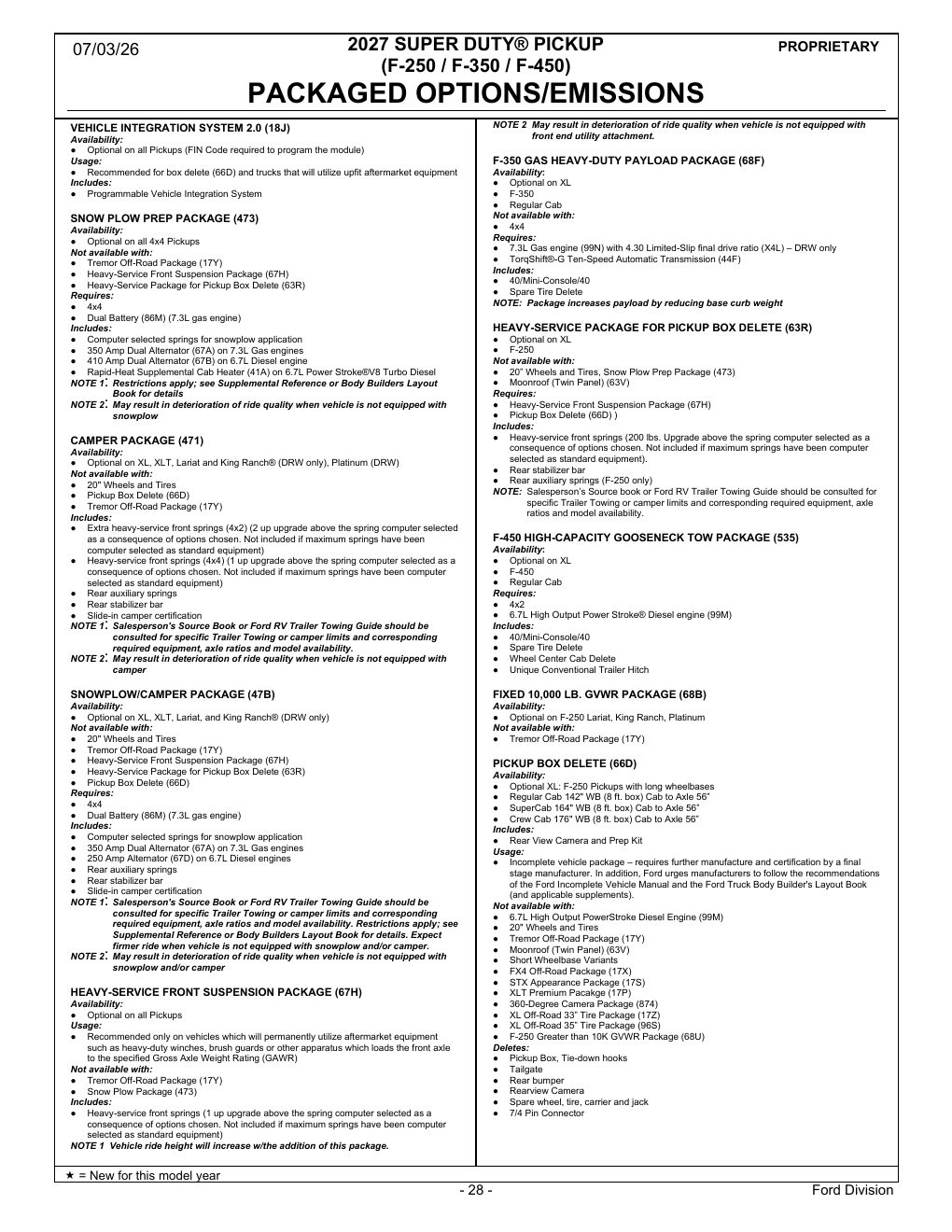 2027 Super Duty Order Guide page 28