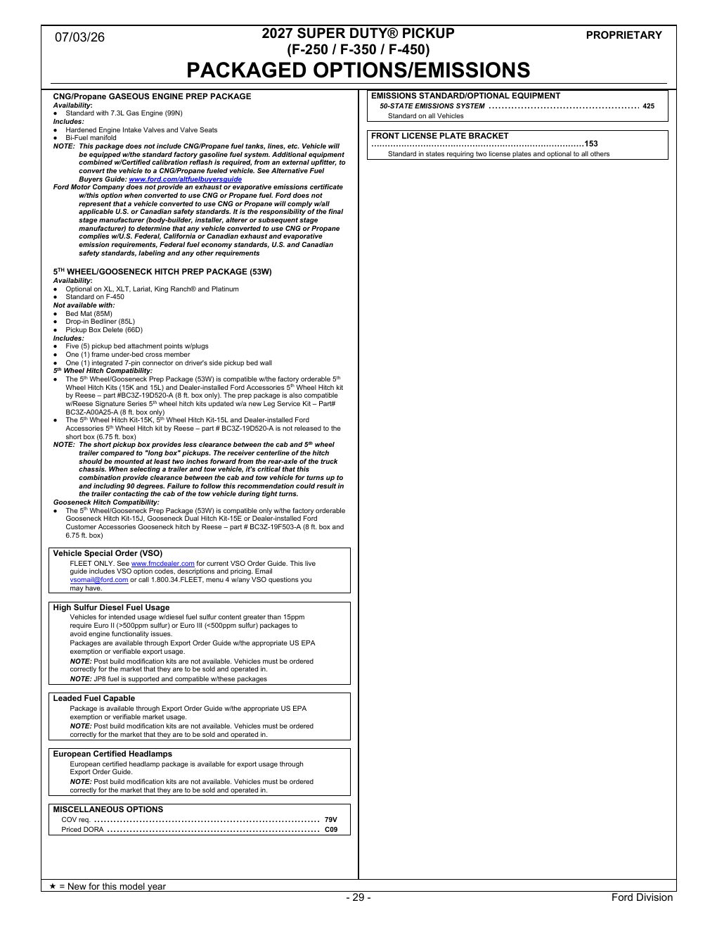 2027 Super Duty Order Guide page 29