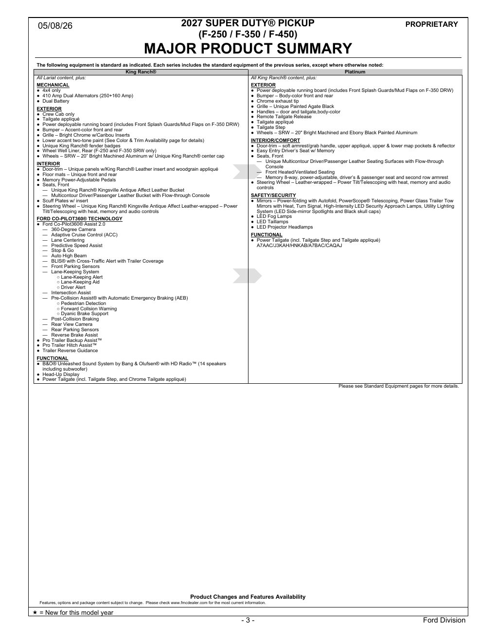 2027 Super Duty Order Guide page 3